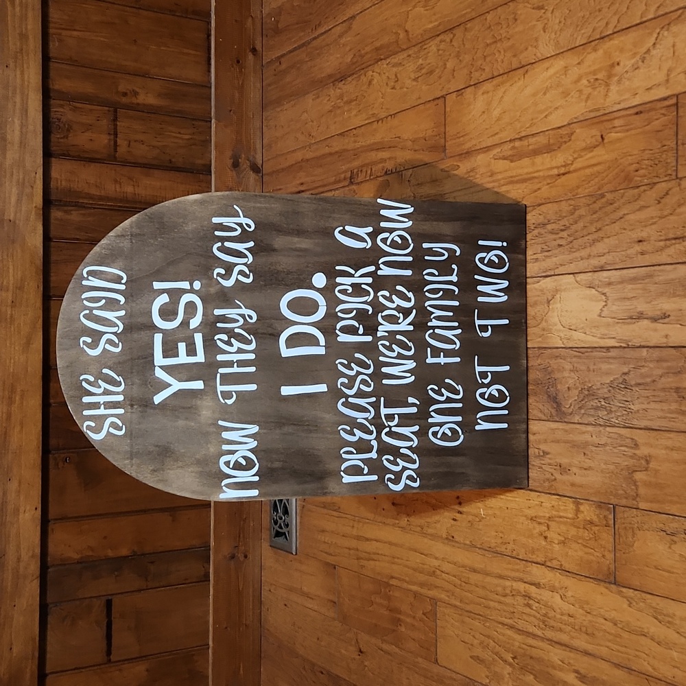 Homemade wedding plaque